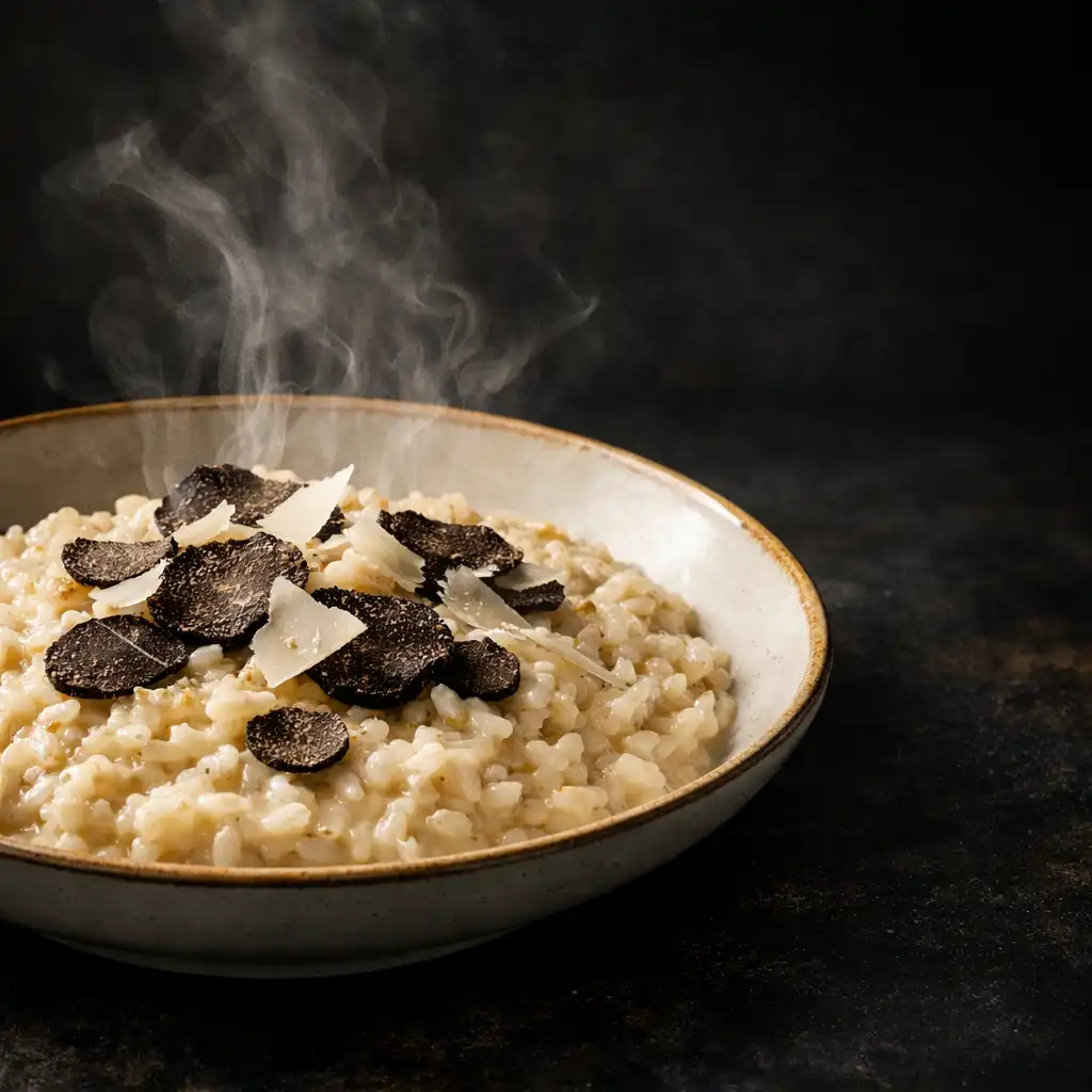 Risotto crémeux aux truffes noires et parmesan